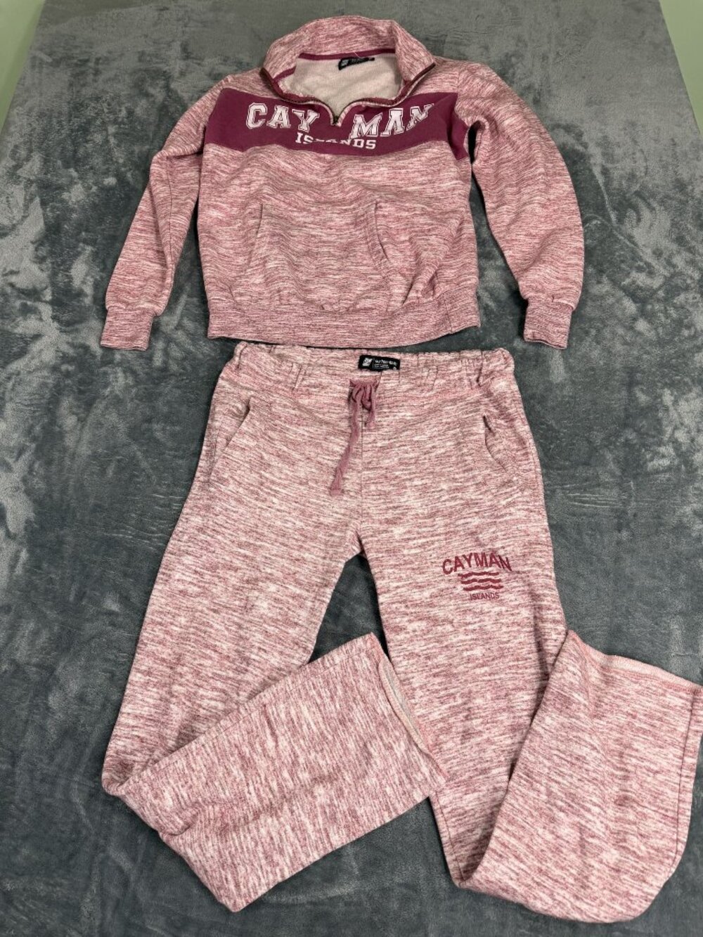 Surf Mentality Womens Cayman Islands Heather Pink Sweatshirt & Joggers Set S